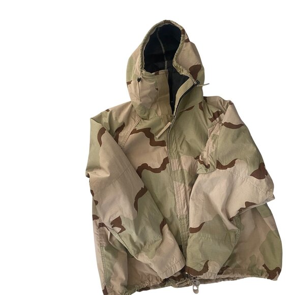 U.S. Military Desert Camouflage Ripstop Hooded‎ Jacket Mens XL Field - Picture 1 of 12